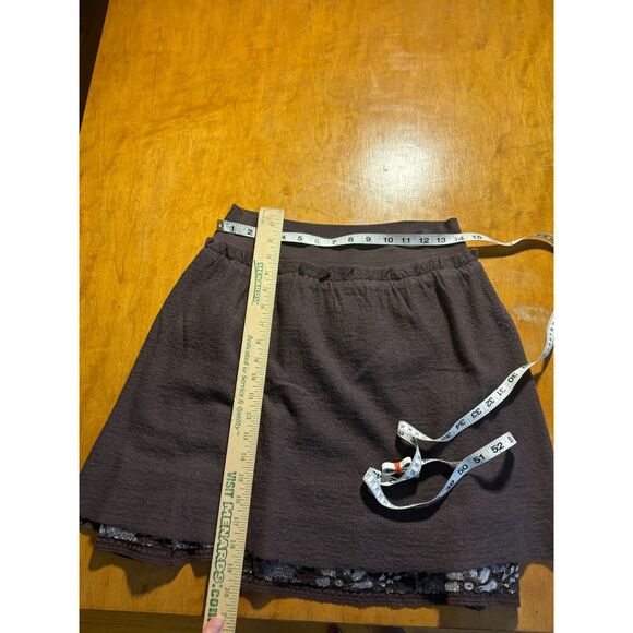 Anthropologie Womens Lace Detail Sweater Skirt Size Large Mauve Brown - Picture 1 of 5